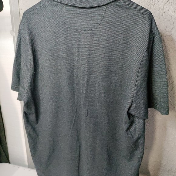 Hart Schaffner Marx Polo Shirt Mens Size XL Horizontal Stripes Gray Black - Picture 6 of 9